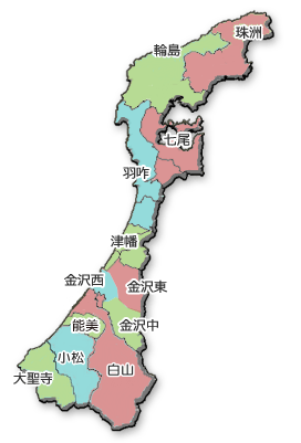 石川県内警察署一覧マップ